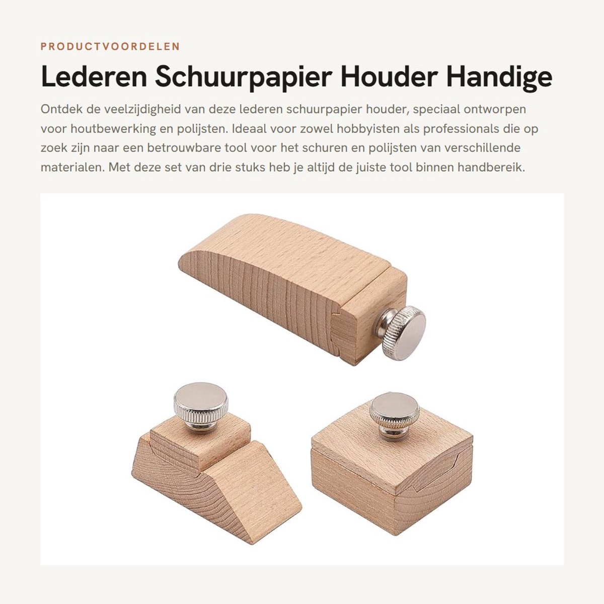 Dailygoods- Schuurpapier Set - Schuurpapier 125mm - Schuurblok met Steel - Handmatig Schuren - Houtbewerking - Duurzaam Houten Materiaal