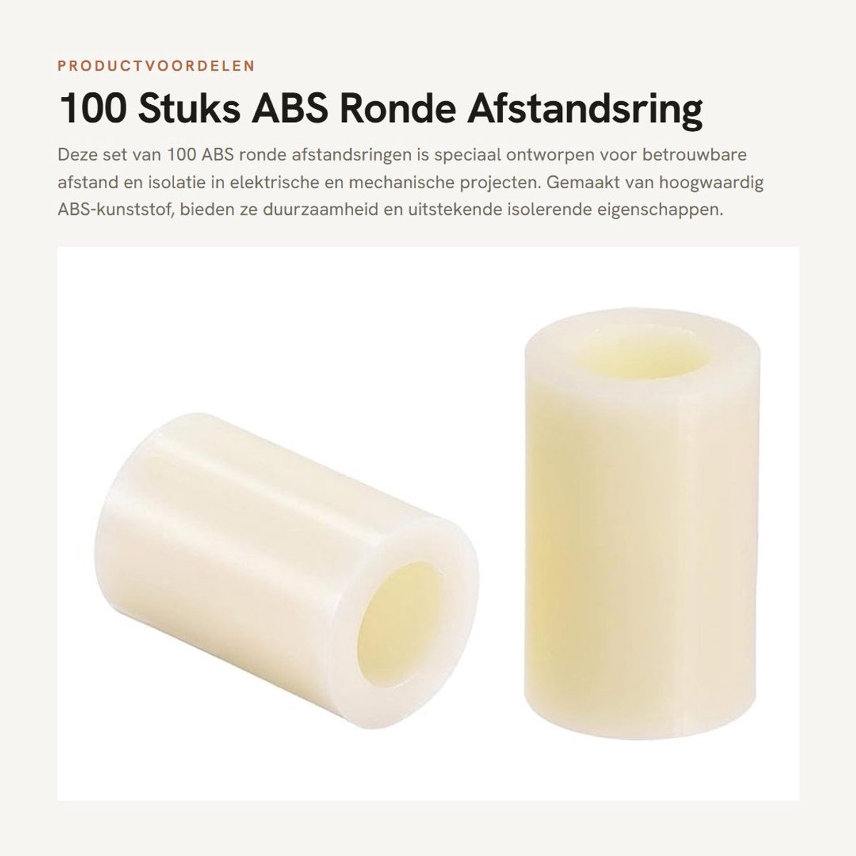 Dailygoods - 100 Stuks ABS Ronde Afstandsring voor Elektrische Projecten