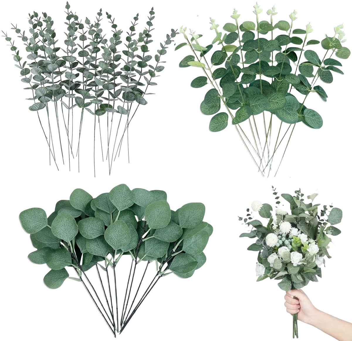 Dailygoods- Eucalyptus Kunstplant - 30 Stijlen - Nepplanten voor Binnen - Decoratie voor Bruiloft - Glitter Eucalyptus - Onderhoudsvrij - Nepplant