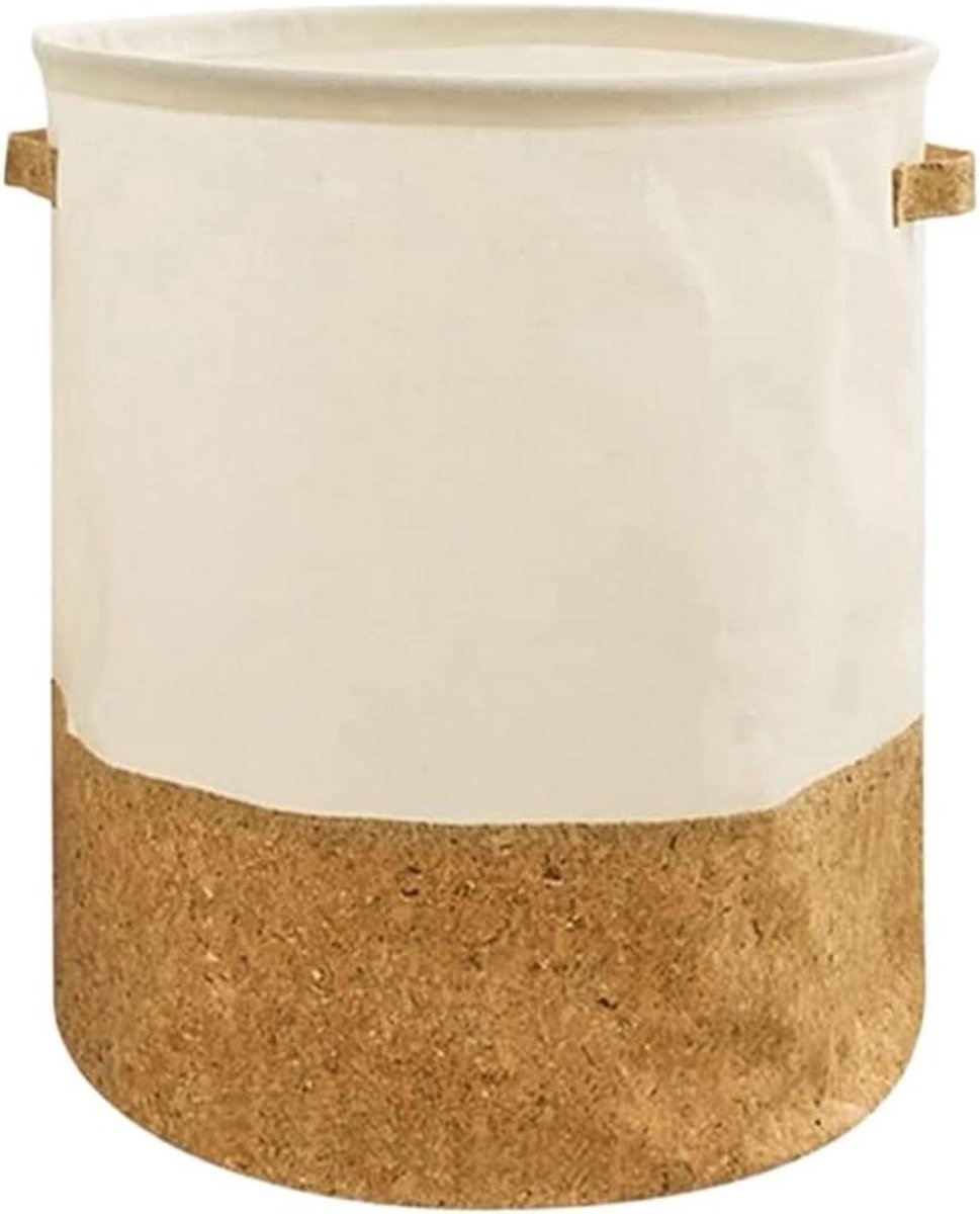 Wasmand Opvouwbaar Opbergmand Linnen Wasgoed Sorteren Staat Zelfstandig 35 x 40 cm Beige