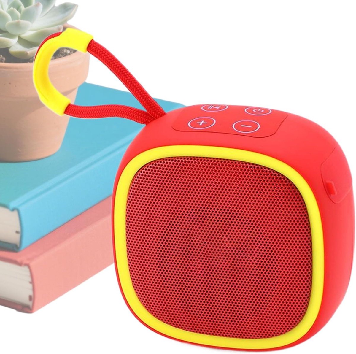 Draagbare Bluetooth Speaker - Draadloos Geluidssysteem - Muziek Luisteren Buiten - Immersief Stereogeluid - 9.03x9.03x5.35cm - Rood