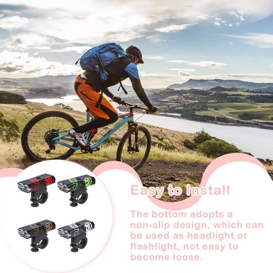 Fiets Voorlicht - Fietslamp Batterij - Veilig Fietsen - Intelligente Lichtsensor - 600 Lumen - Zwart wit — afbeelding 3