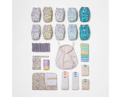 Complete set herbruikbare luiers – 20 herbruikbare luiers en accessoires voor dagelijks gebruik in Wild Life-motief