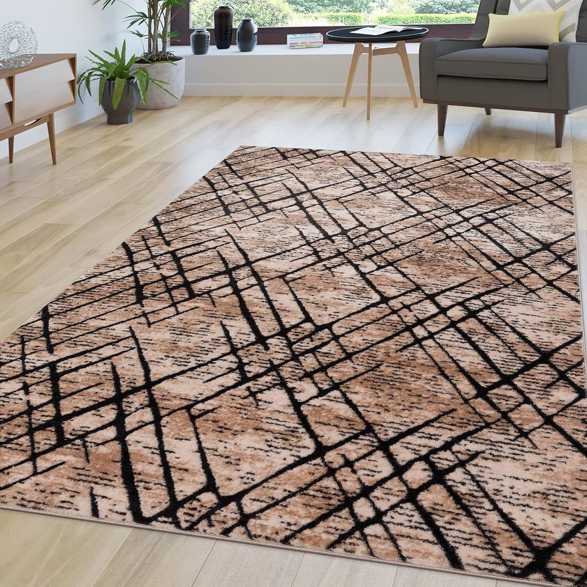 Hoogpolig Vloerkleed - Shaggy Tapijt - Woonkamer Decoratie - Ondersteunt vloerverwarming -