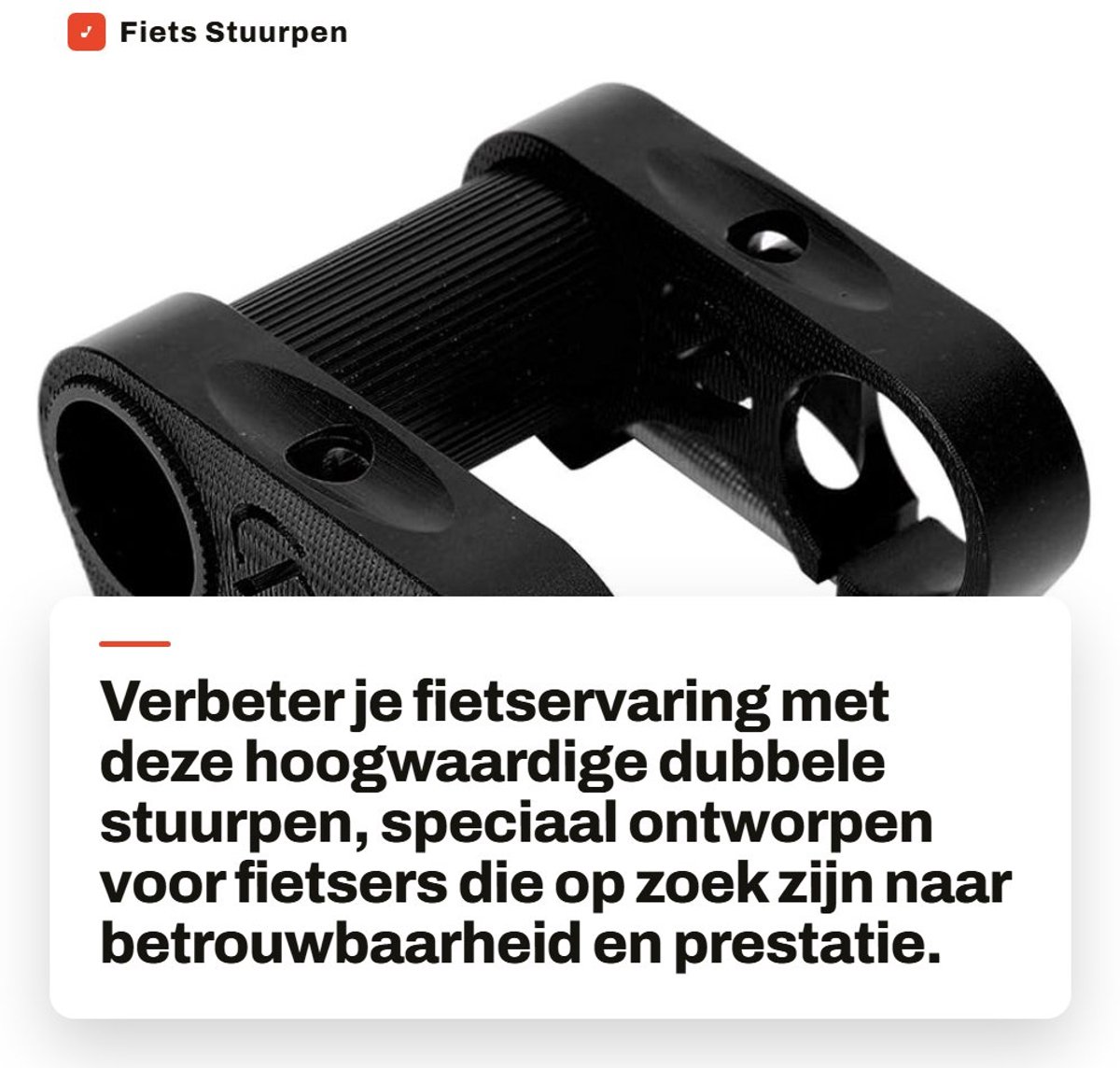 Dailygoods- Stuurpen Dubbel - Aluminium Legering - Geschikt voor 25,4 mm Stuur - Stabiel Ontwerp - Lichtgewicht 95 g - Vervangingsonderdeel - Fietsstuur