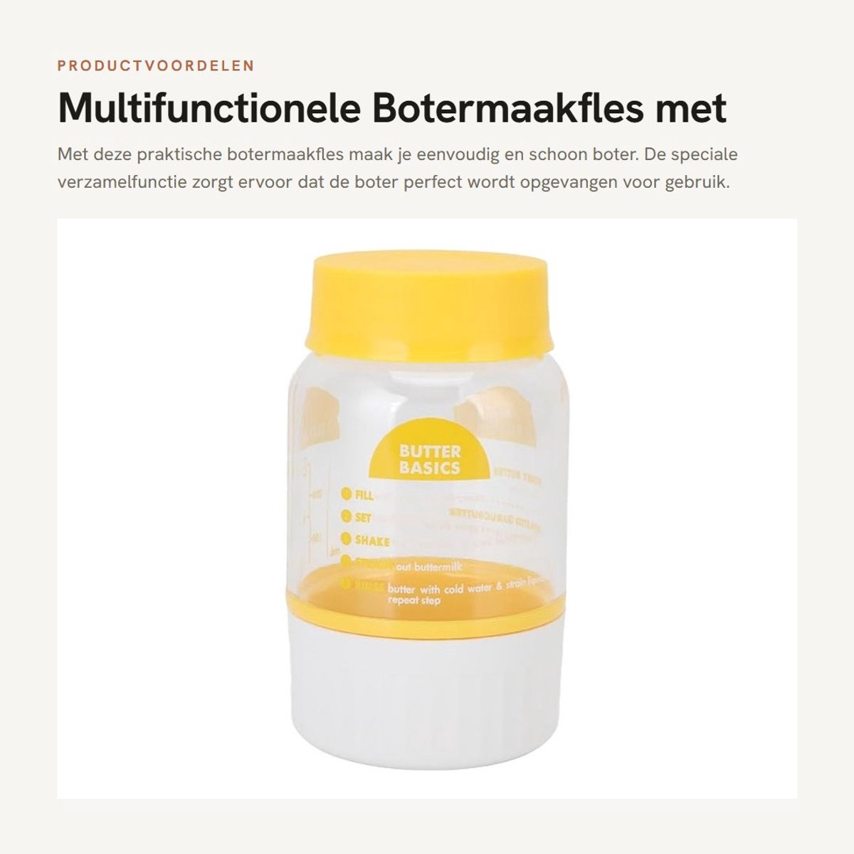 Dailygoods- Botermaakfles Praktische Verzamelfunctie - Multifunctionele Crèmeafscheider - Boterproductie - Plastic - Keuken - Schoon Proces - Botermaker