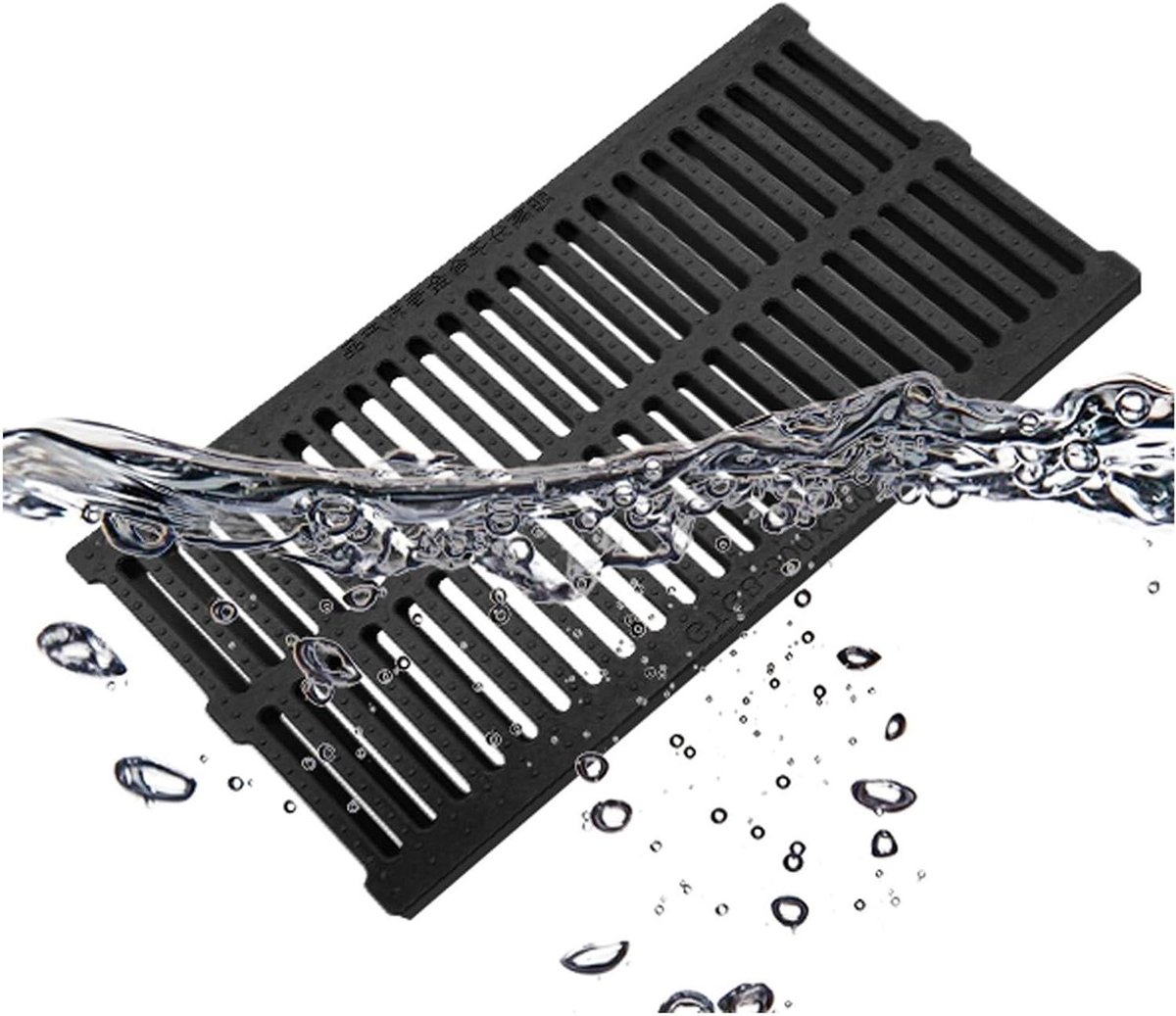 Drainagerooster - Afvoerdeksel - Water Beheer - Snijdbaar Ontwerp - 50 cm Lengte - Zwart