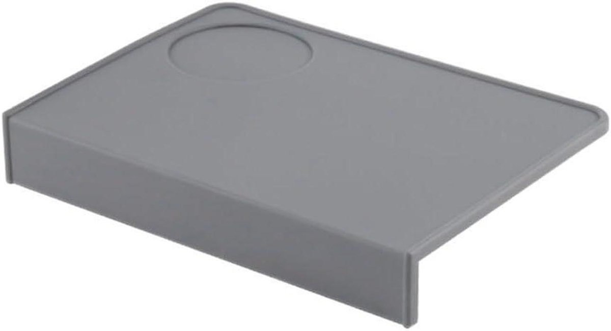 Koffie Tamper Pad - Aanstamp Mat - Koffie Bereiden - Hoekontwerp Rand - 20x15x3cm - Grijs