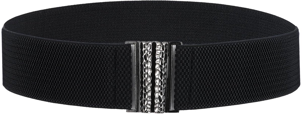 Dailygoods- Taille Riem Zwart - Brede Elastische Riemen - Stretch Riem Dames - Comfortabele Tailleband - Polyester/Riemen - 65 × 5 cm