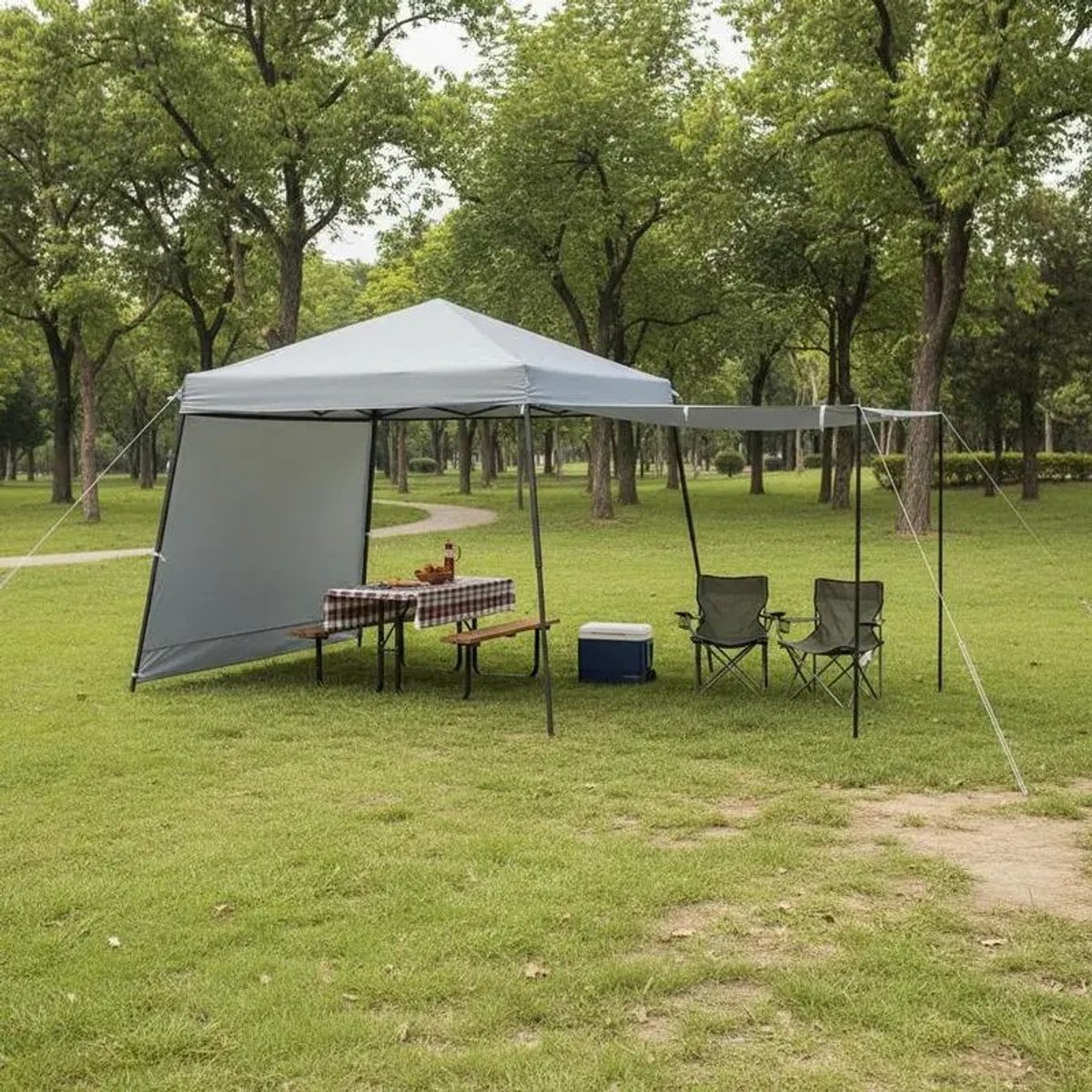 Dailygoods Patio 10x10FT Instant Pop-up Canopy Opvouwbare tent met zijwanden en luifels Buitengrijs - AliExpress 18