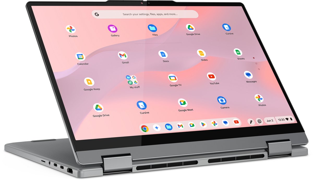Lenovo Chrome 2in1 14ITN10 Intel® N N355 Chromebook 35,6 cm (14") Touchscreen WUXGA 8 GB LPDDR5-SDRAM 128 GB UFS Wi-Fi 6E (802.11ax) ChromeOS Engels Grijs thumbnail 5
