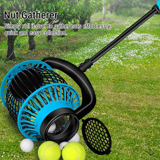 Notenverzamelaar Roller - Fruitplukker - Buiten Oogsten - Verstelbare Telescoopsteel - Tot 130 cm - Zwart — afbeelding 3