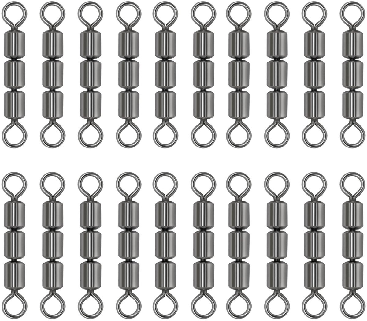 Dailygoods - Triple Swivels - Hoogwaardige Emerillon - Ideaal voor Vissen - 20 x - Betrouwbare Bevestiging - Duurzaam Materiaal - Vissport