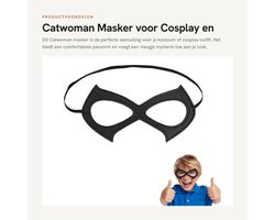 Dailygoods- Kattenmasker Zwart - Halve Gezichtsdesign - Leren Masker - Cosplay/Kostuum - Carnaval/Halloween - Comfortabele Pasvorm