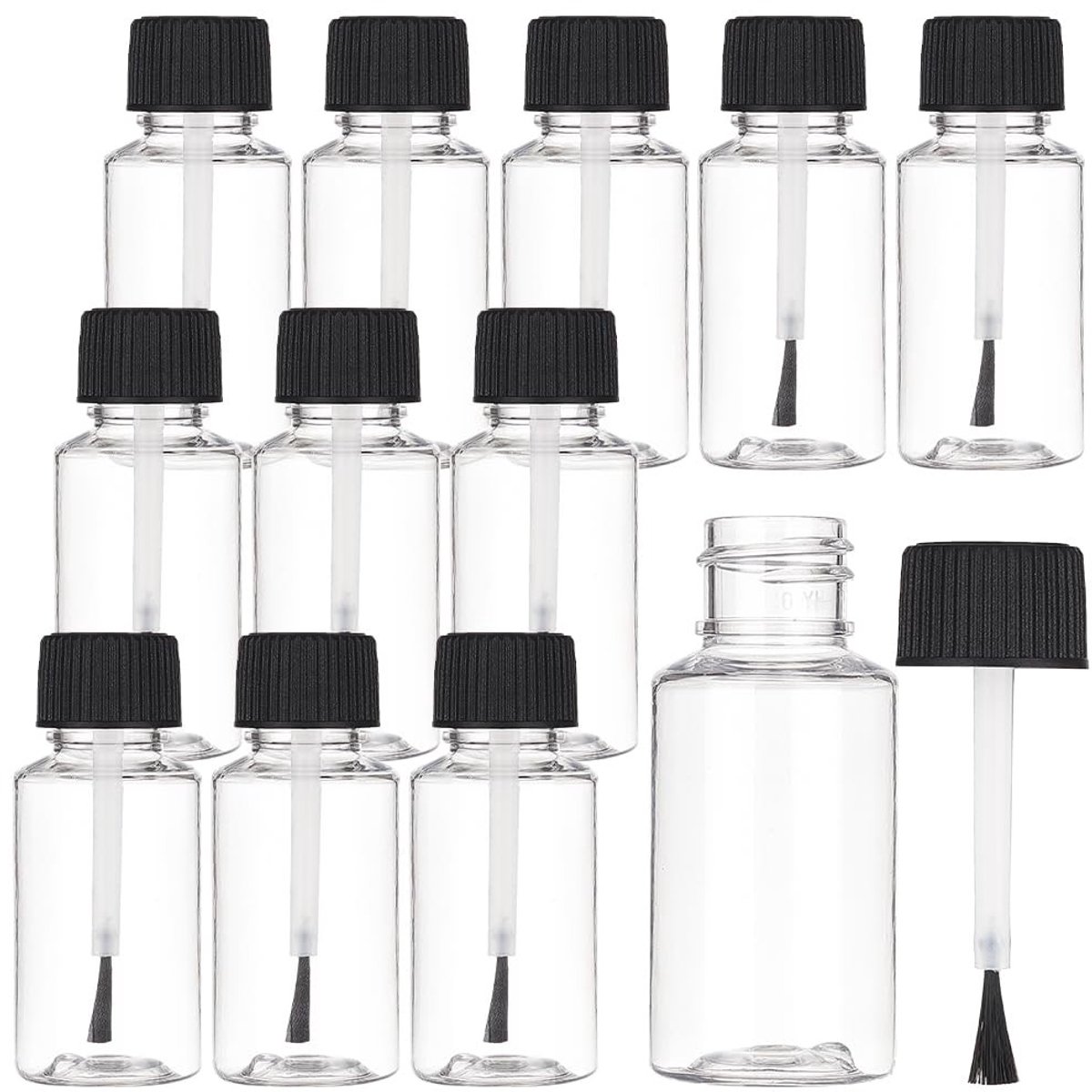 Dailygoods- Applicatorfles 20ml - Set van 20 - Plastic Leeg - Borstel Top - Lekvrij - Lichtgewicht - Nagellakfles