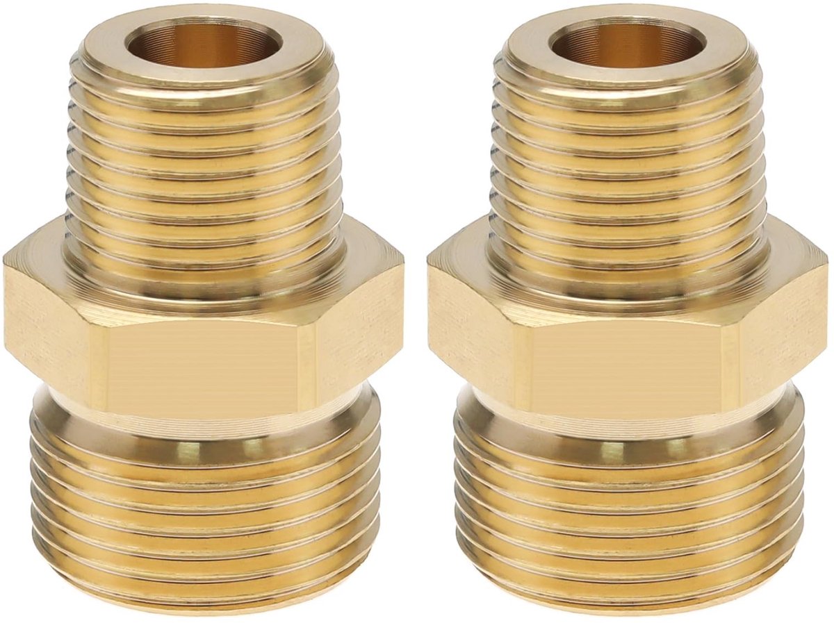 Dailygoods Messing Hogedrukreiniger Koppeling Adapter Fitting Goud 4500 PSI Slang Connector Geschikt voor Generac en Simpson 2 Stuks