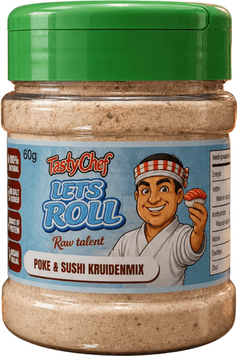 TastyChef Let's Roll - Poke & Sushi Kruidenmix voor poke, sushi & rijst
