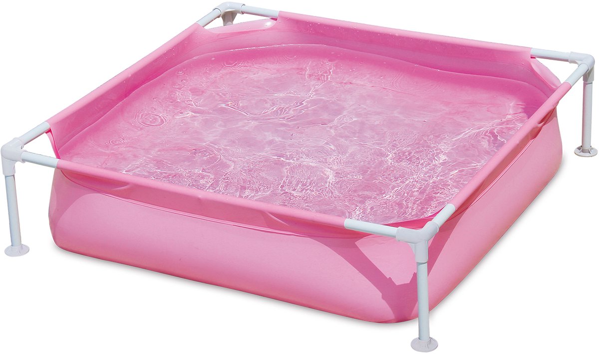 Summer Waves Frame Zwembad Vierkant - 122 x 122 x 30 cm - Roze - zwembaden