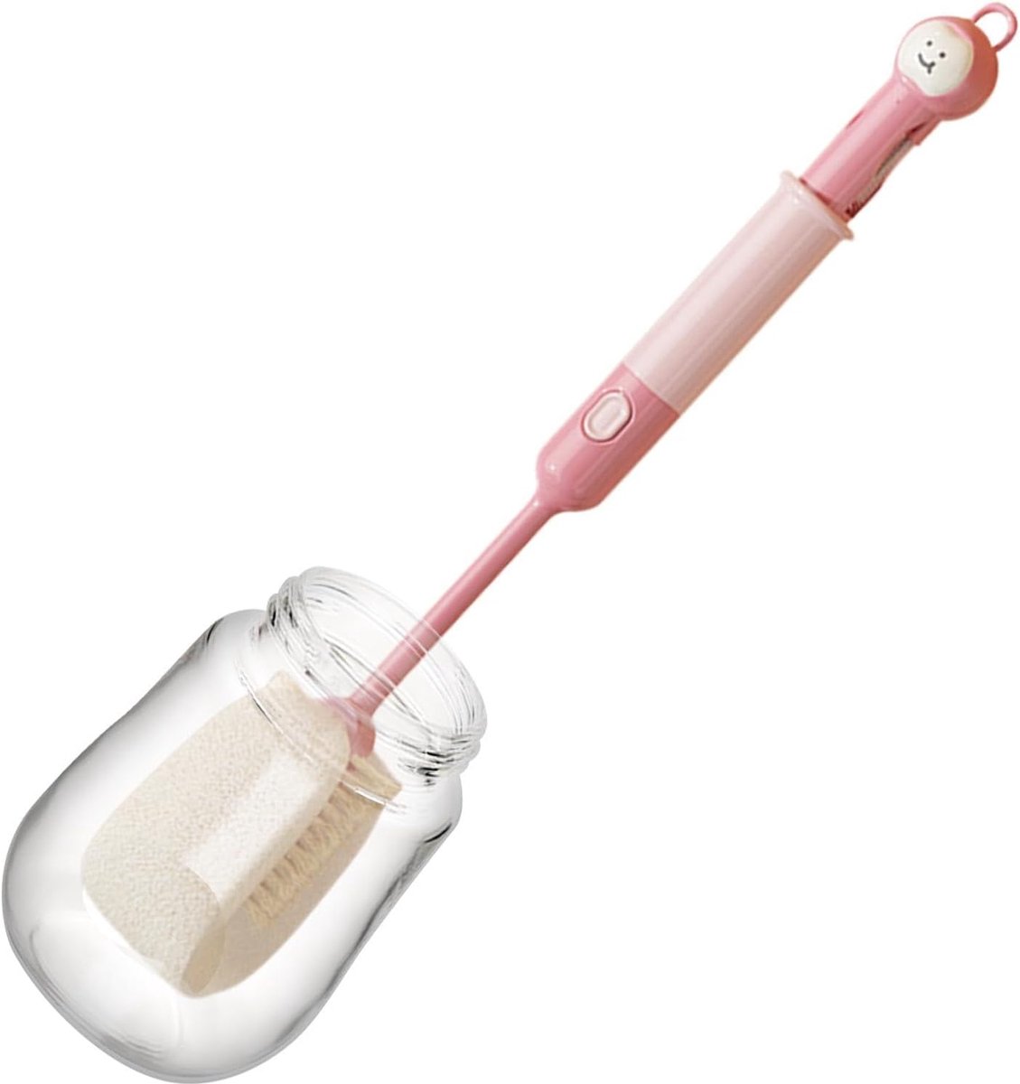 Flessenborstel Set - Fles Reiniger - Hygiënisch Reinigen - Uitneembaar Ontwerp - 37 cm Lengte - Roze