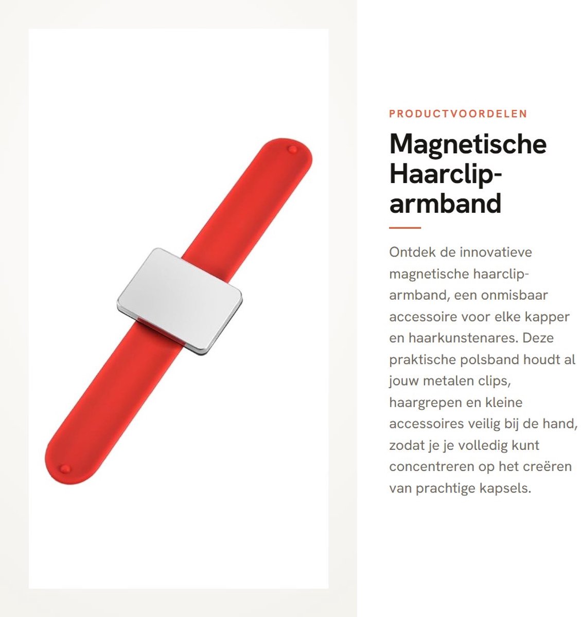 Dailygoods- Haarclipcollector Magnetische Polsband - Kappersaccessoire - Haarspeldhouder - Hoogwaardig Rubber - Aangenaam Draagcomfort - Handig voor Haarstyling - Haarklem