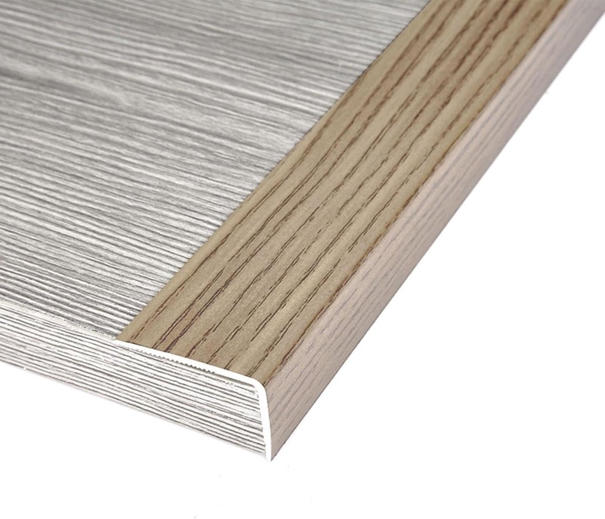 Trapneusprofiel randen - Metalen trapneuzen - Veiligheid verbeteren - Antislip houtnerf - 36-40 inch - Donkere afwerking