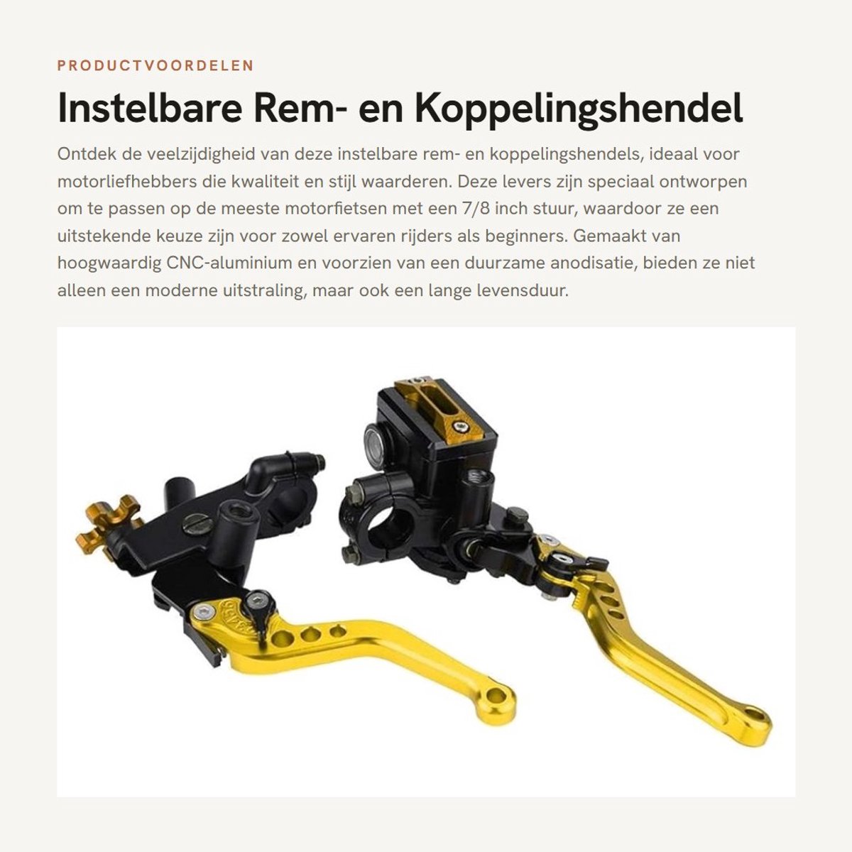Dailygoods- Remhendel Instelbaar - Koppelingshendel - CNC-Aluminium - Universele Pasvorm - 7/8 Inch - Hoge Duurzaamheid - Motorhendel