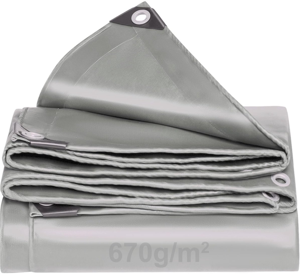 Dailygoods- Afdekzeil 670 g/m² - Waterdicht - Scheurvast - UV-bestendig - Vrachtwagenzeil - Oogjes voor bevestiging - Zeildoek