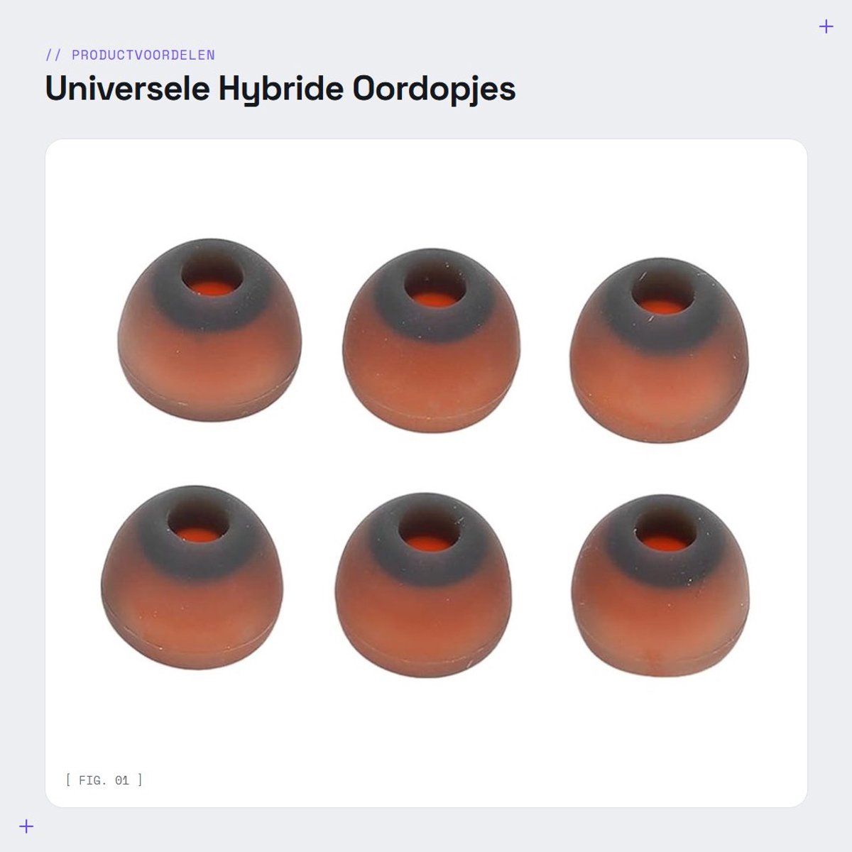 Dailygoods - Universele Hybride Oordopjes - Geluidsisolatie - Comfortabel - Siliconen Tips - Geschikt voor Hoofdtelefoons - 6 Stuks