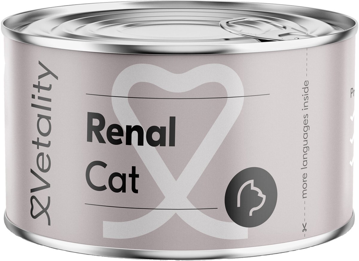 Vetality Kattenvoer Nierdieet - 12 x 100 gram - Kattenvoer Natvoer Blik - Ontlast en Ondersteunt de Nieren van je Kat
