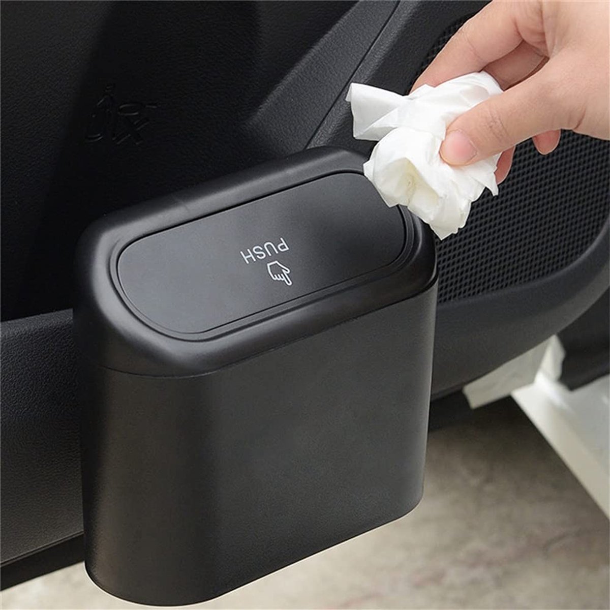 Dailygoods- Vuilnisemmer met deksel - Draagbare Afvalemmer - Hangende Auto Vuilnisbak - Multifunctionele Afvalemmer - Compacte Afvaloplossing - Ideaal voor Auto - Auto Prullenbak