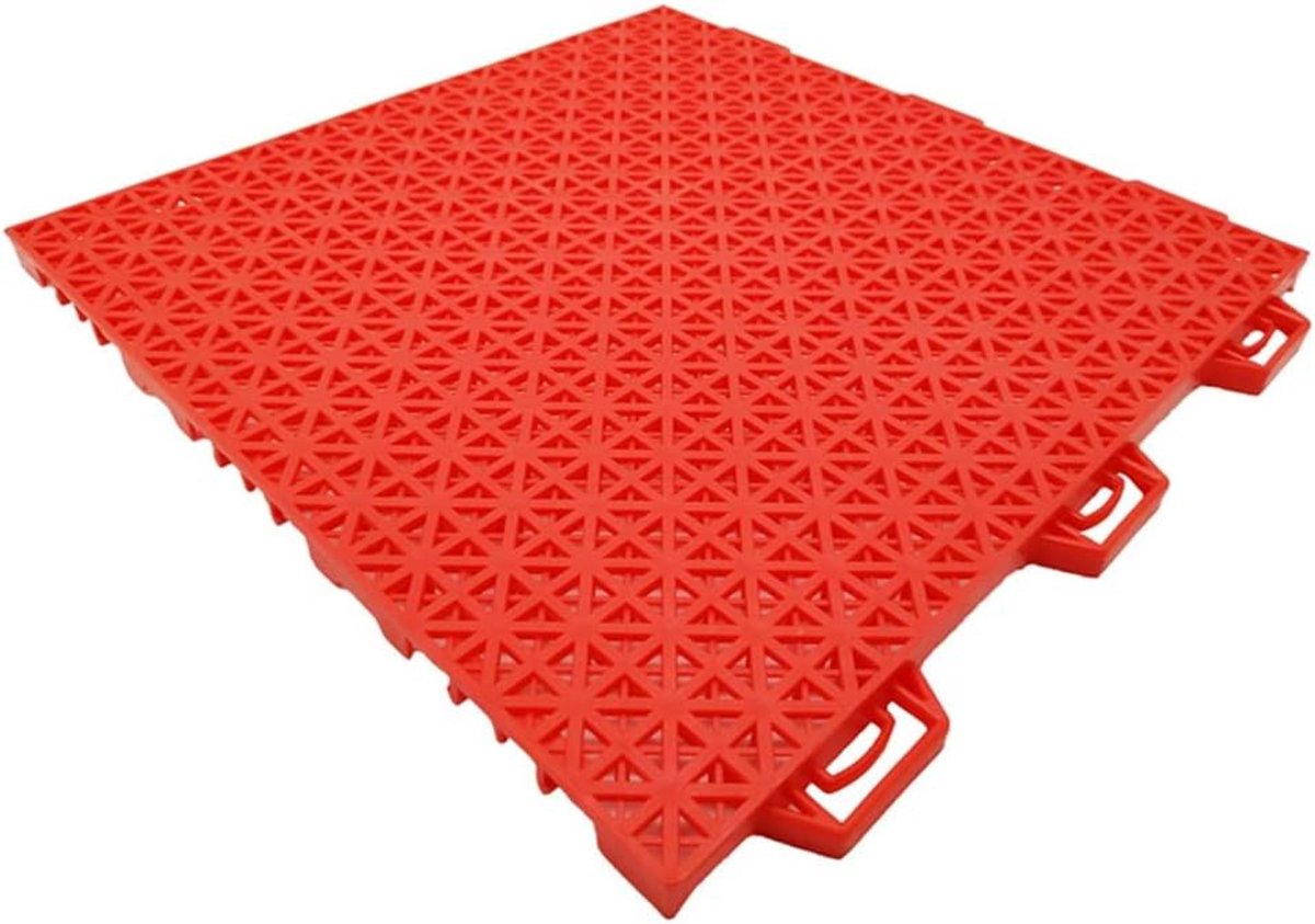 Modulaire Vloertegels - In elkaar grijpend - Sportveld Creëren - Waterdicht & UV-bestendig - 25 cm - Rood