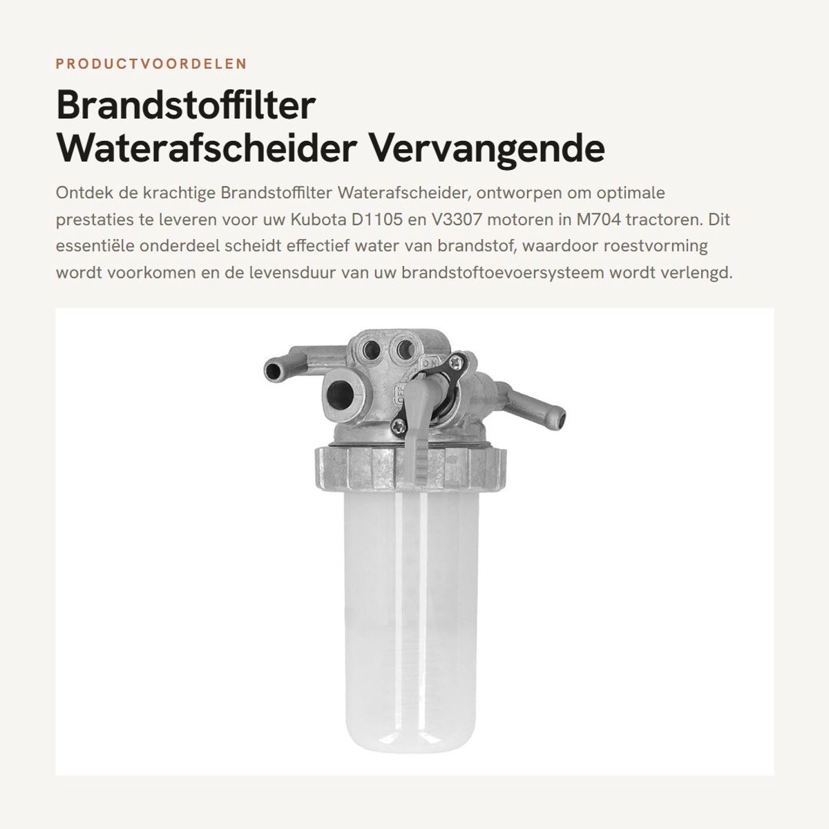 aladdien - Brandstoffilter Waterafscheider - Vervangende