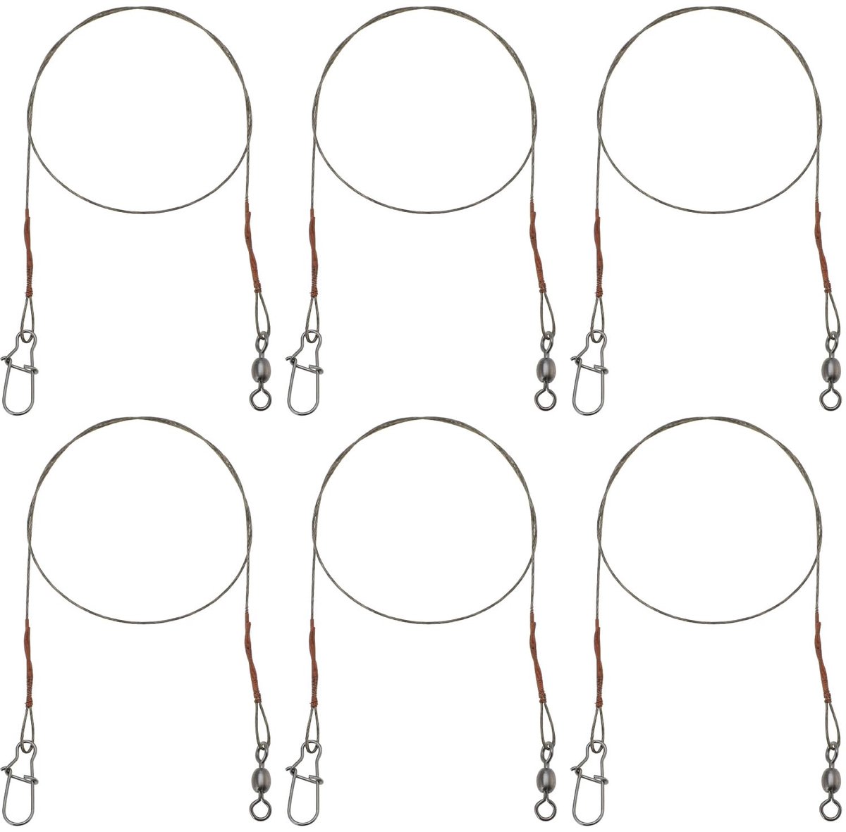 Dailygoods- Visdraad 18 kg Trekkracht - RVS 7 Strengen - Anti-Bite - 300 mm Lengte - 0,5 mm Diameter - Slijtvast Materiaal - Vislijn