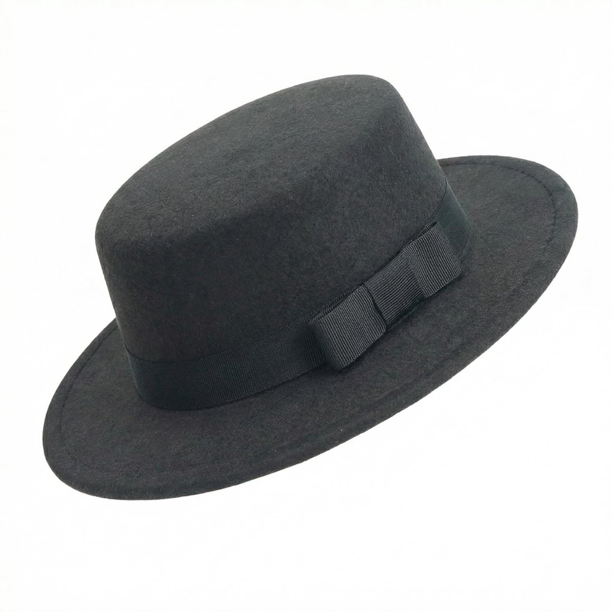 Dailygoods- Fedora Hoed Zwart - Klassieke Platte Bovenkant - Verstelbaar Trekkoord - Geschikt voor Hoofdomtrek 55-59 cm - Tijdloze Stijl - 1 Stuk