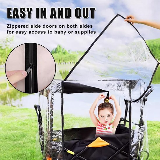 Opvouwbare Wagon Regenhoes - Bescherming voor Tuinwagon - Heldere — afbeelding 4