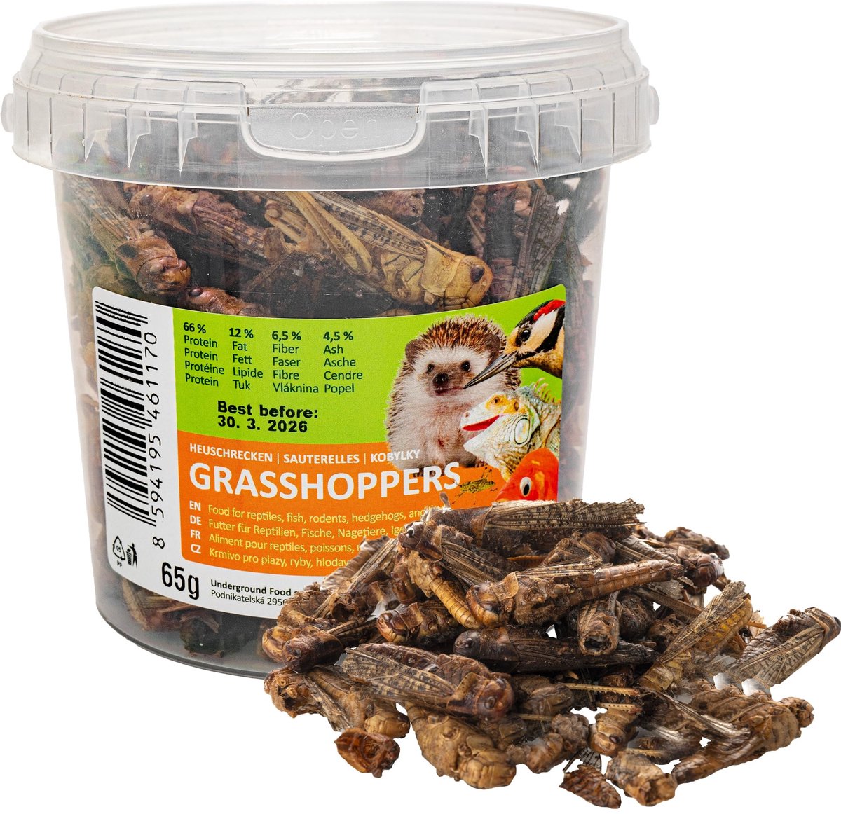 Dailygoods- Sprinkhanen Gedroogd 65 g - Insectensnack voor Reptielen/Knaagdieren - Vogelvoer voor Wilde Vogels - Gezonde Voeding - Hoog Eiwitgehalte - Insectenvoer