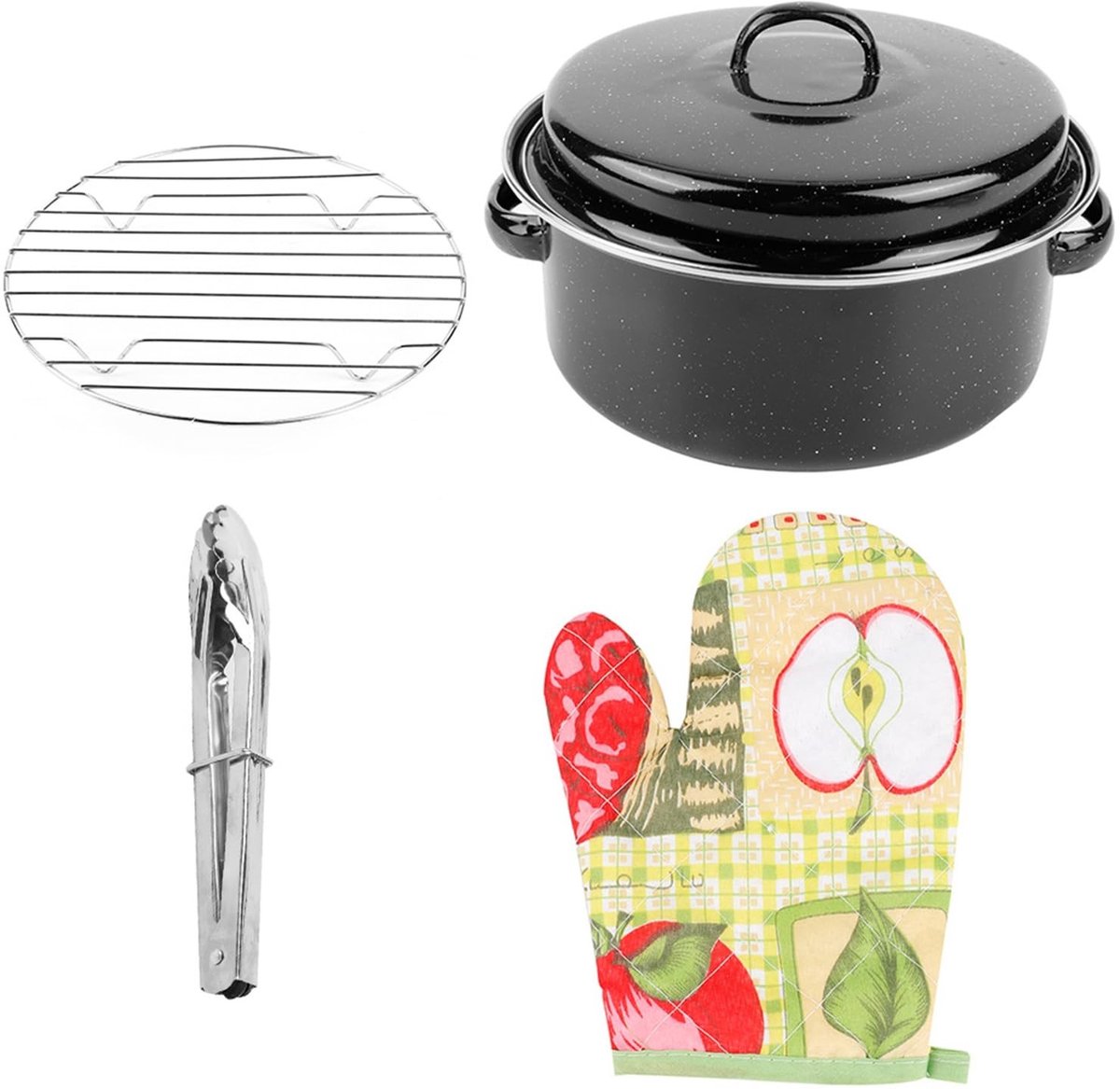Dailygoods- Grillpot Draagbaar - Deksel - Duurzaam Materiaal - Thuisgebruik - Buitenbarbecue - Geschikt voor Vlees en Groenten - Grillpan