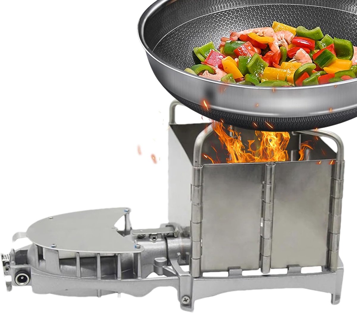Draagbare Houtkachel - Kampeer Kooktoestel - Buiten Koken - Efficiënte Verbranding - 24 x 12 x 12 cm - Metaal