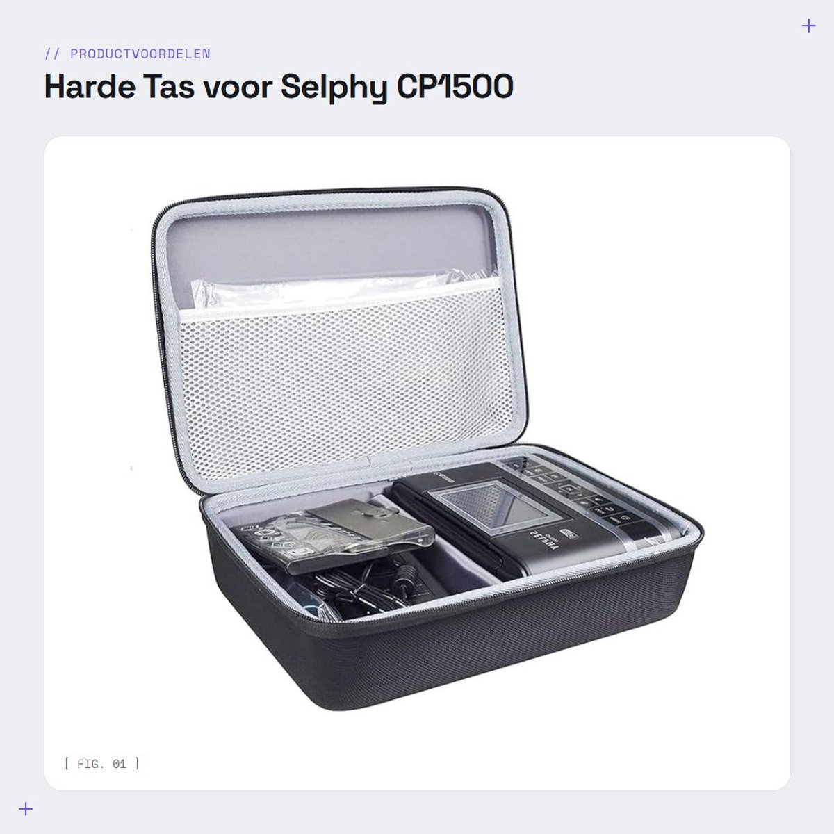 Dailygoods - Harde Tas voor Selphy CP1500 - EVA-draagtas - Beschermende Reistas - Schokbestendig - Opbergtas voor Fotoprinter - Draadloze Kleurenfotop...