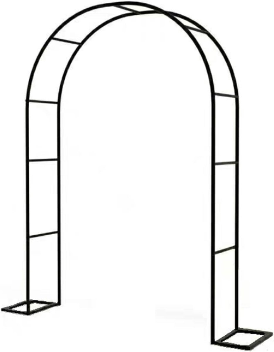 Metalen Rozenboog - Tuinlatwerk Prieel - Klimplanten Ondersteunen - Weerbestendig Ontwerp - Tot 350 cm Breed - Zwart