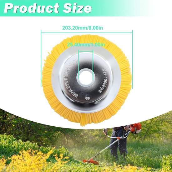 Universele Nylon Borstelkop voor Bosmaaier - 200mm Onkruidborstel Set — afbeelding 2