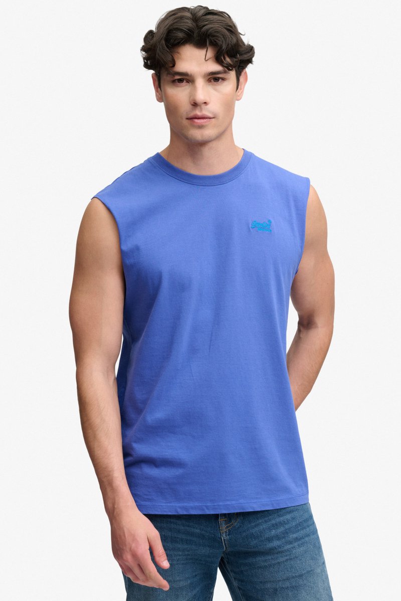 Superdry T-shirt Essential Logo Tank Ub M6010820a Summer Mannen Blauw
