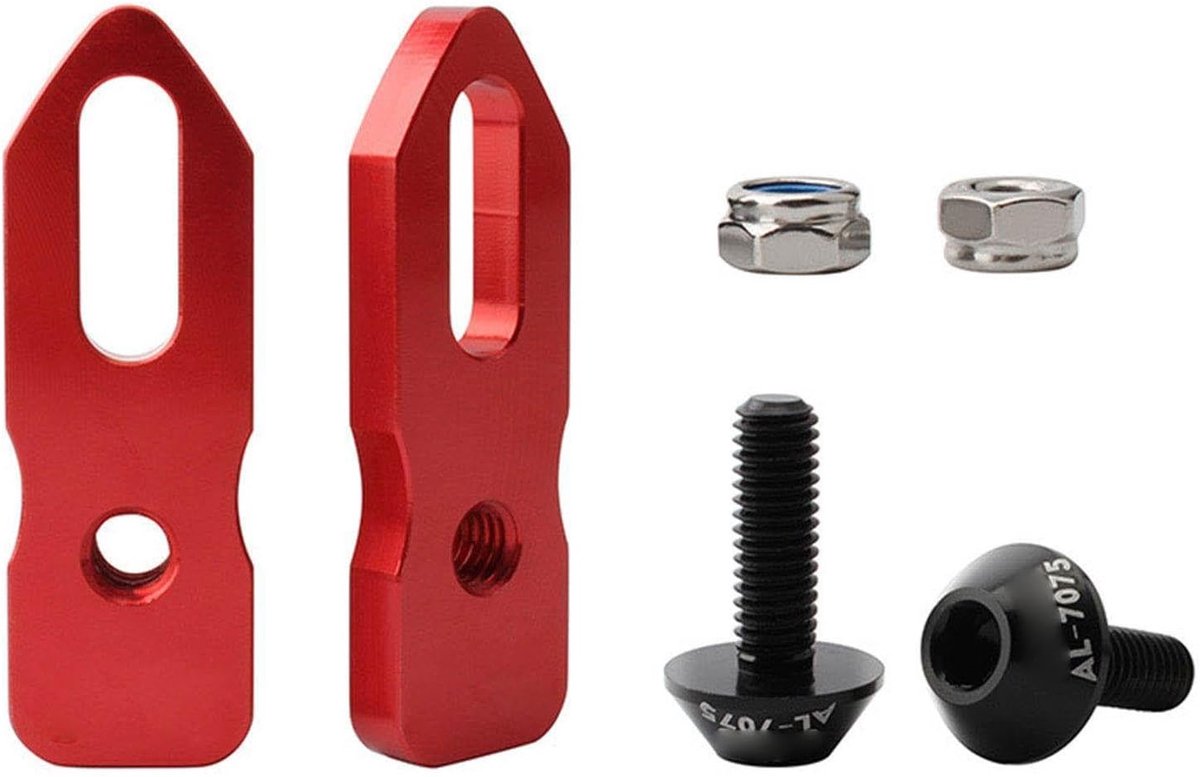 V-remverlengingsadapter - Fietsrem adapter - Fiets aanpassen - Roestvrij aluminium ontwerp - 2-delig - Rood