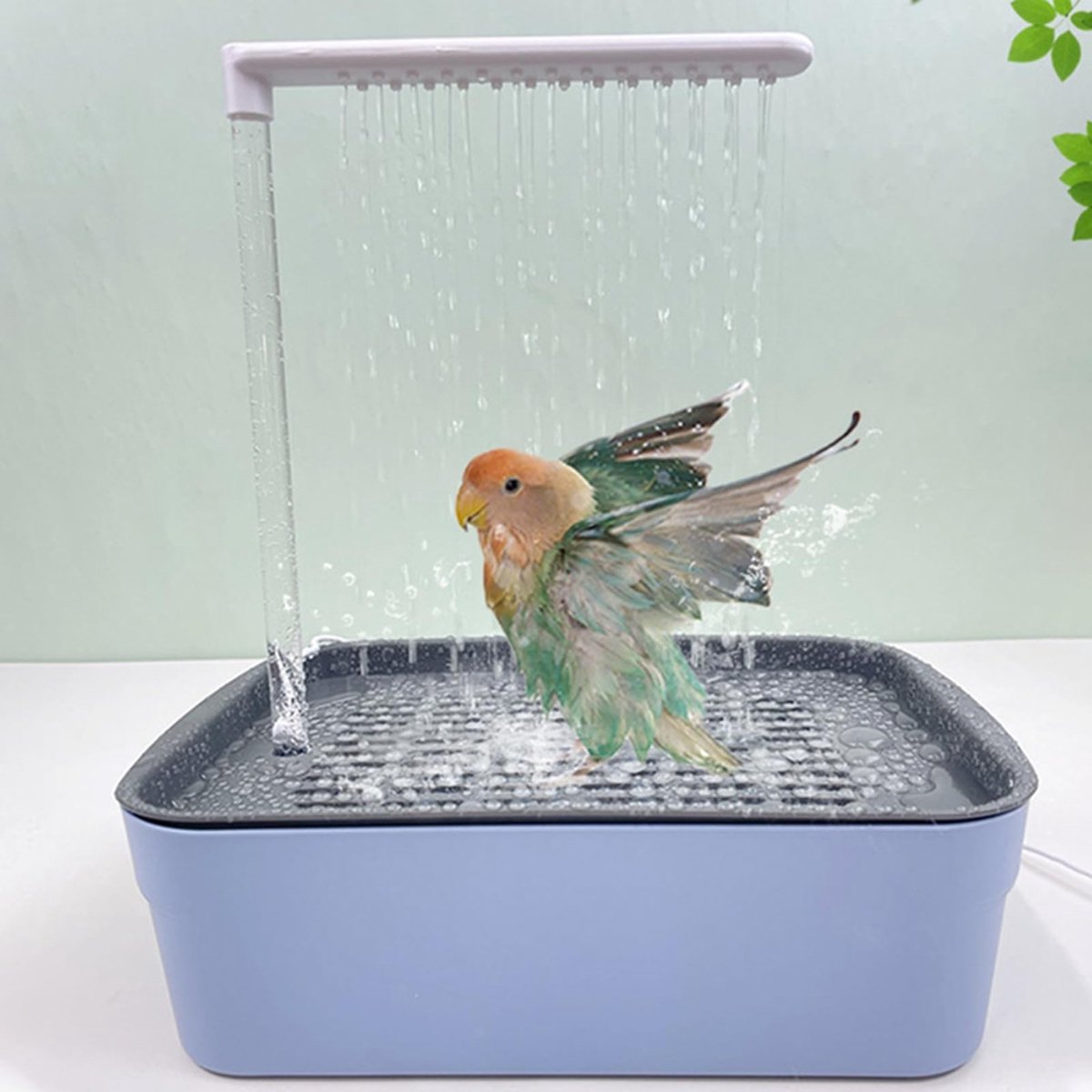 Dailygoods- Vogelbad met watercirculatie - Vogelbadje binnenkooi - Zelfreinigend - Dubbelfunctie Bad/Speel - Voor kleine vogels - Stimuleert badgedrag - Vogeldouche