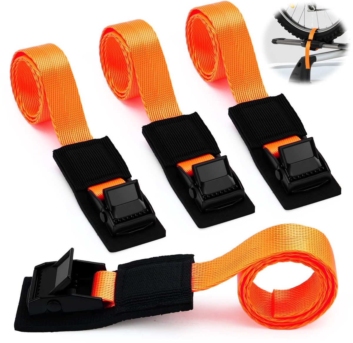 Dailygoods- Spanbanden Korte 0,5 m - 4 Stuk - Sjorbanden - Polyester - Zacht Gevoerd - Duurzaam en Stevig - Spanriemen