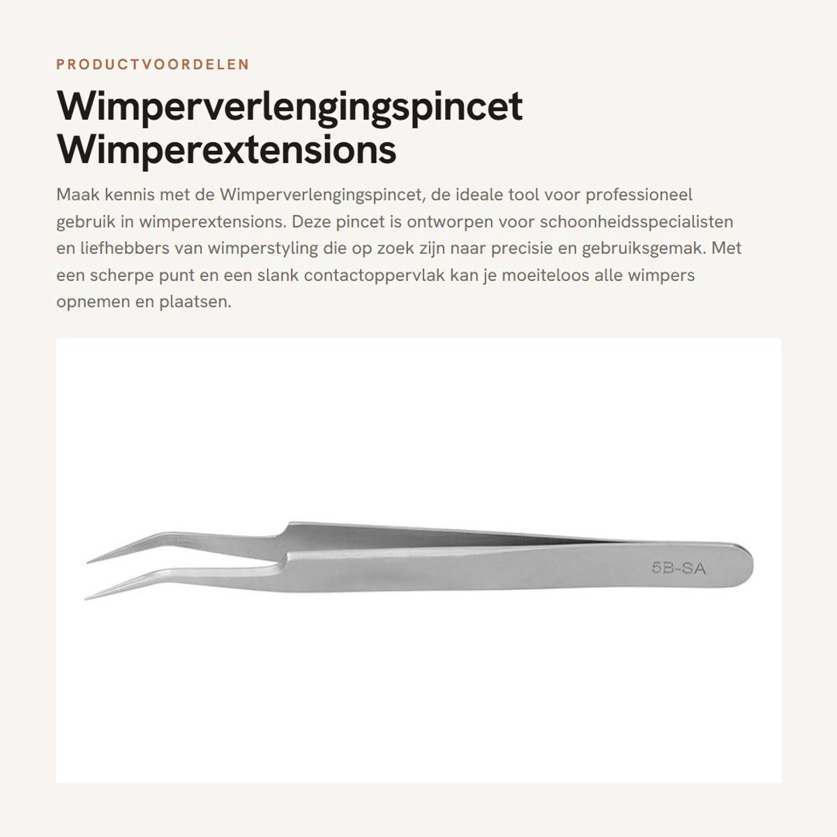 Dailygoods- Wimperverlengingspincet Roestvrij staal - Precisie-pincet - Ergonomisch ontwerp - Lichtgewicht - Antimagnetisch - Puntige kop - Wimperpincet