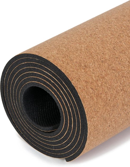 Kurk Yogamat - Antibacteriële Mat - Studio Oefeningen - Dubbelzijdig Gebruik - 183x61cm - Natuurlijk — afbeelding 3