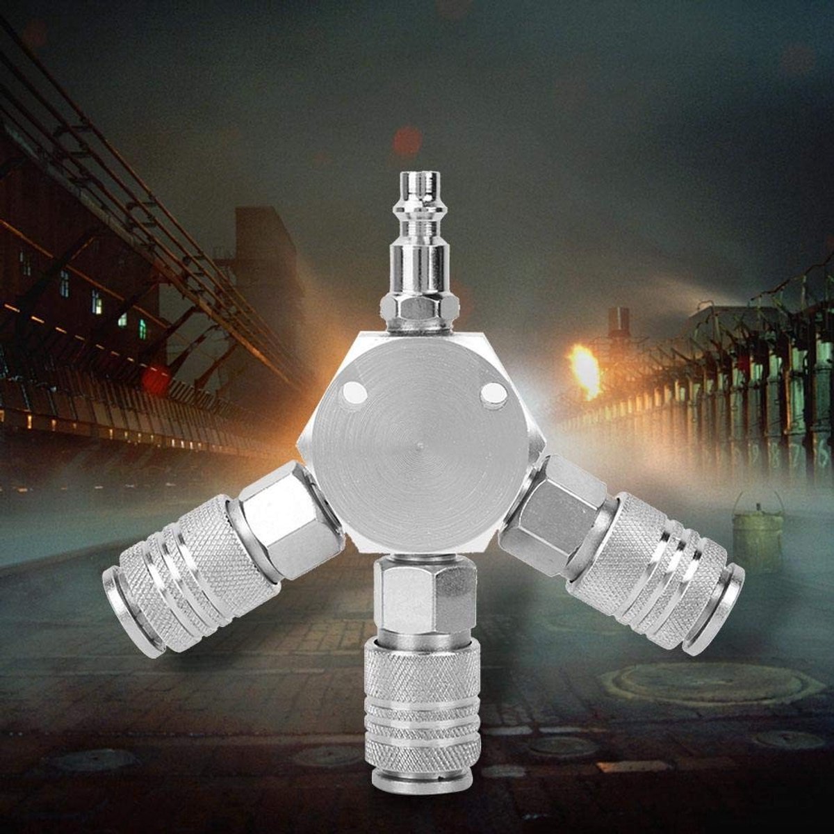 Dailygoods - Spruitstuk Snelkoppeling - Luchtslang Adapter - Duurzaam en Praktisch Ontwerp - Zilver - Connector Splitter - Geschikt voor Klussen - Klein
