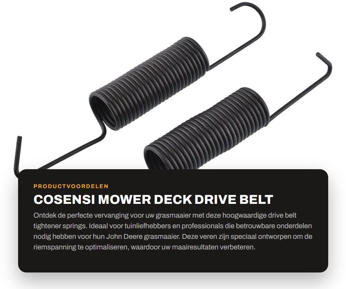 Dailygoods- Drive Riem Vervanging - Maaier Dek Riem - Drive Belt Tightener - Geschikt voor John Deere - Totale lengte 6,5 inch - Buitendiameter 2,4 cm - Maaieronderdeel