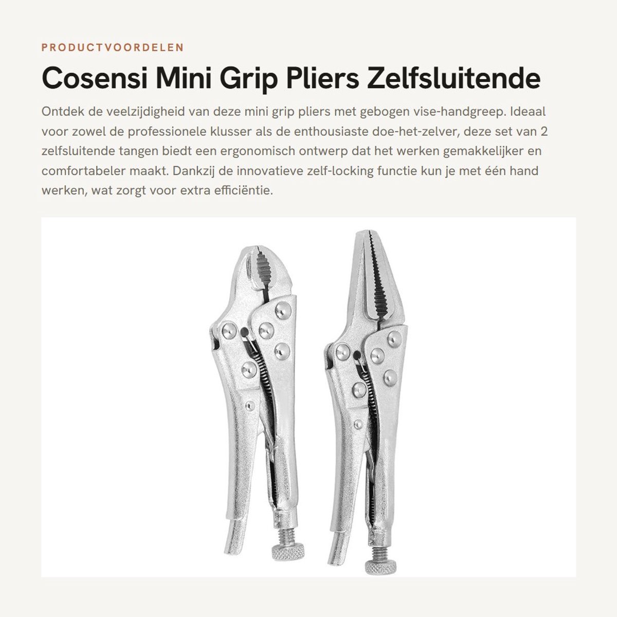 Dailygoods- Griptang Gebogen - 2 stuks - Koolstofstaal - Handgreep - Duurzaam - Arbeidsbesparend - Lange levensduur - Klem